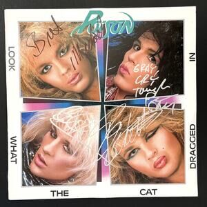 Poison Look What The Cat Dragged In Signed Vinyl LP All 4 Member Autograph